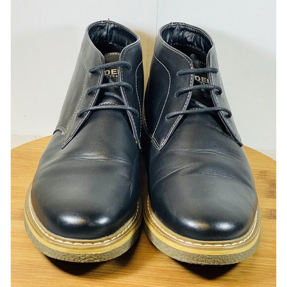 Steve Madden Backster Mens Black Leather Lace Up Chukkas Boots Size 9